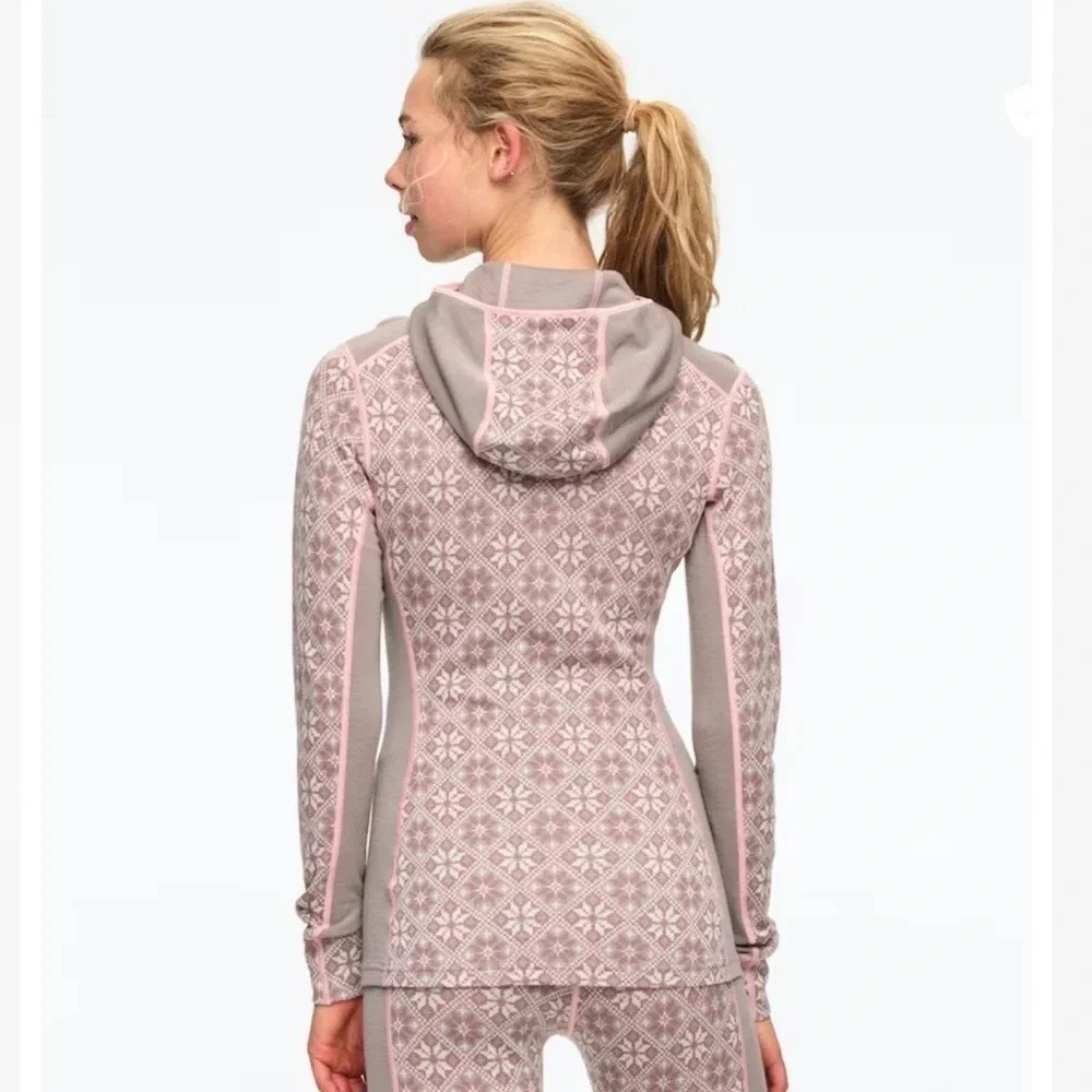 Kari Traa Rose Half Zip Baselayer Hoodie - 100% Merino Wool - Picture 2 of 8